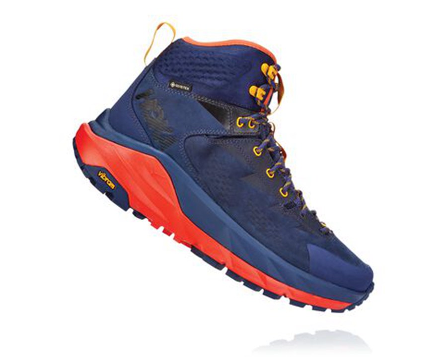 Hoka One One Wandelschoenen Heren - Kaha Gore-Tex - Blauw/Rood - JK1759462